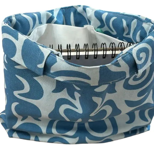 enrichment bag white and blue